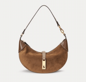 Polo Ralph Lauren Polo ID Suede Mini Shoulder Bag Clay color