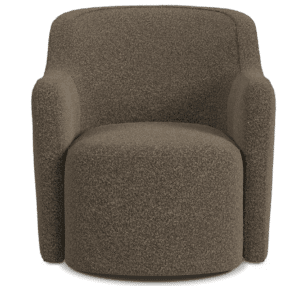 Brown teddy fabric swivel chair