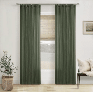 olive green curtains
