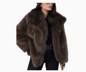 Brown faux fur jacket