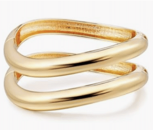 Wavy gold chunky bangles set