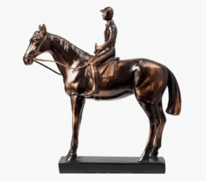 Horse Rider Statues and Sculptures, Horse Racing Figurine Home Decor, Equestrian Gift for Horse Lovers, Horseback Riding Ornament
