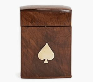 Wood Crafted Playing Card Set in Wooden Box