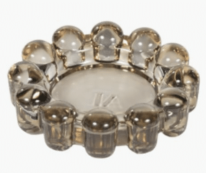 Bubble Candle Dish Chic Smoky Glass