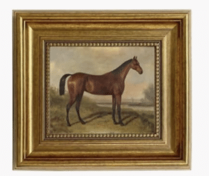 Antique gold frame with canvas print horse wall art