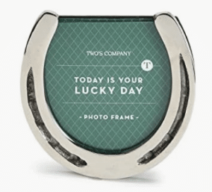 Chrome silver Lucky Day Horseshoe Photo Frame