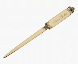 Gold Plated Letter Opener Knife – Antique Golden Rose Design