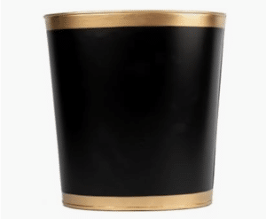 Matte Black Waste Basket For Bathroom, Decorative Trash Can Gold Metal Basket, Black Bathroom Trash Cans For Bedroom