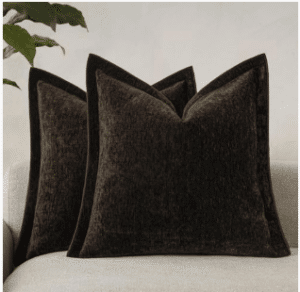 Set of 2 Brown Velvet Luxury Decor Pillow Cover