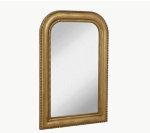 French inspired gold frame arched wall mirror