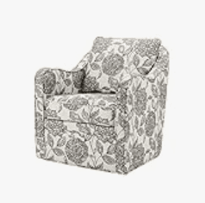 Upholstered Swivel Curved Armchair