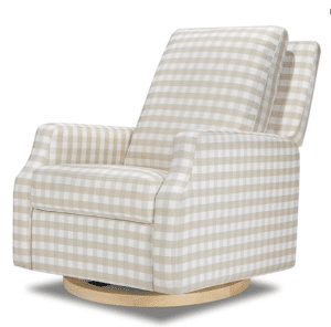 Gingham Swivel Reclining Nursery Chair