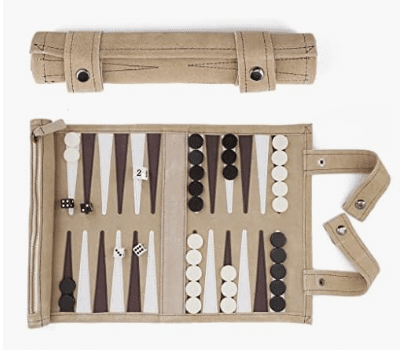 Roll-up Portable Suede Backgammon Game