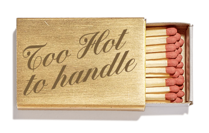 Too Hot To Handle Brass Matchbox