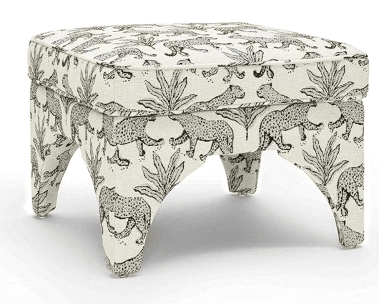 Leopard Jacquard Taupe Ottoman