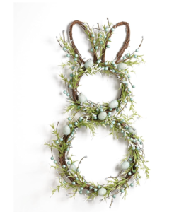 Easter Bunny shape Spring Wreath with eggs