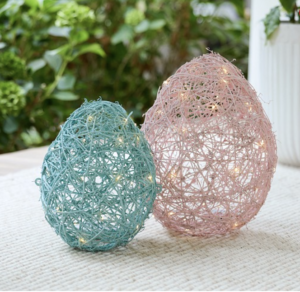 Egg Rattan Outdoor Light Up Decor