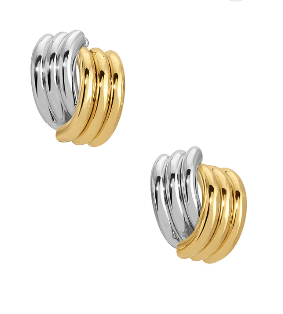 Heaven Mayhem Two Tone Stud Earrings