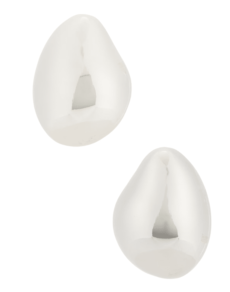 Round Silver Earrings