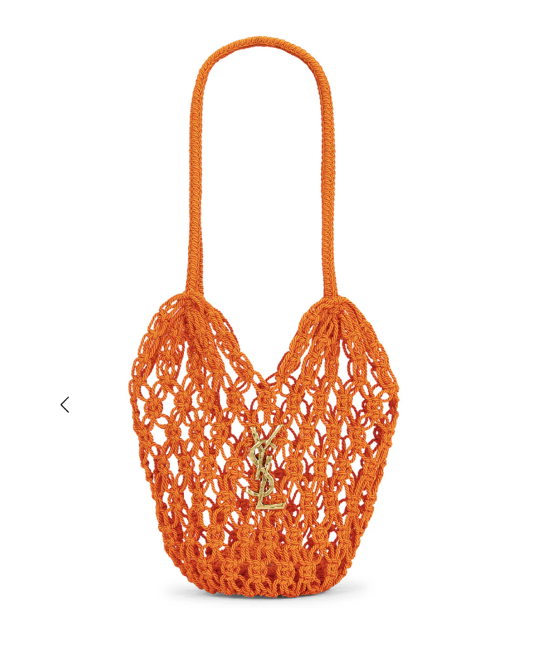 Saint Laurent Orange Crochet Bag