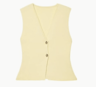 Yellow Cropped Knit Vest