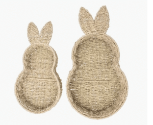 Bunny Shaped Seagrass Decor Tray
