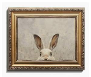 Gold Frame Bunny Wall Art