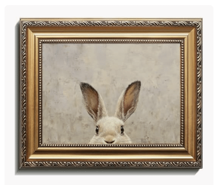 Gold Frame Bunny Wall Art