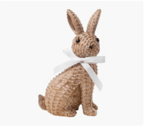 Woven Easter Bunny with Bow Decor