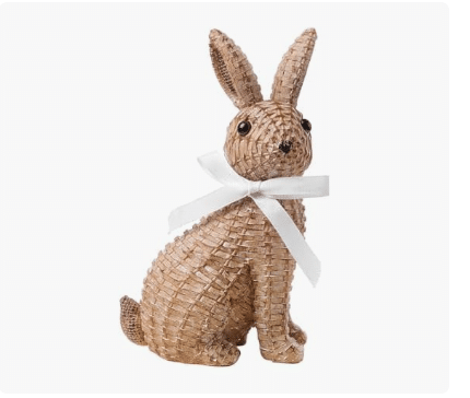 Woven Easter Bunny with Bow Decor