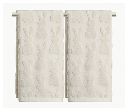 Rabbit Jacquard Easter Hand Towels