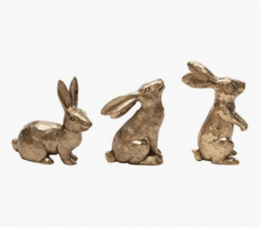 Golden Bunny Figure Decor