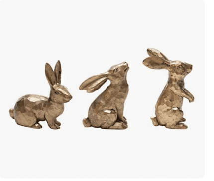 Golden Bunny Figure Decor