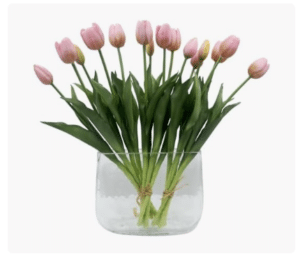 faux pink tulips