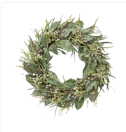 Faux Wild Grass and Eucalyptus Wreath