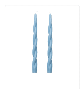 Blue Twisted Taper Candles