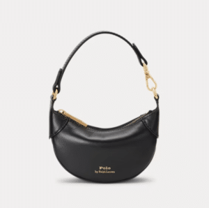 Polo Ralph Lauren Maroon Black Leather Bag