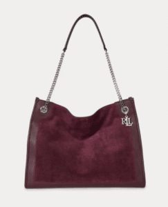 Polo Ralph Lauren Maroon Suede Hangbag