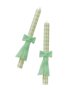 Anthropology Gingham Bow Taper Candles