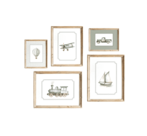 Kids Wall Decor Vintage Vehicle Prints