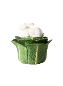 Anthropology Lidded bunny cabbage Stoneware Tureen