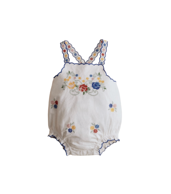 Sezane Embroidered Organic Cotton Romper