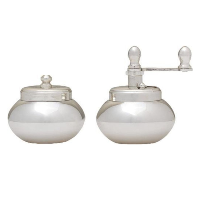 Silver Pepper Mill and Salt Shaker