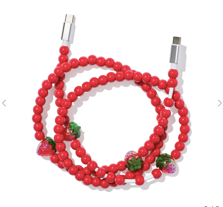Strawberry Charm Charging Cable