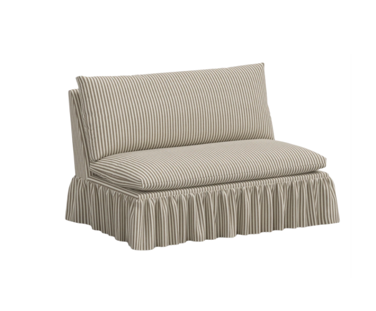 Stripe Burlap Settee