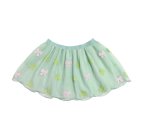 Sweet Shamrock Sequin St Patricks Day Tutu mint green tutu adorned with charming pink sequin bows and sparkling green shamrocks