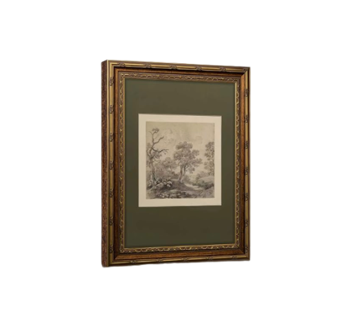 Vintage Framed Tree Forest Landscape Wall Art
