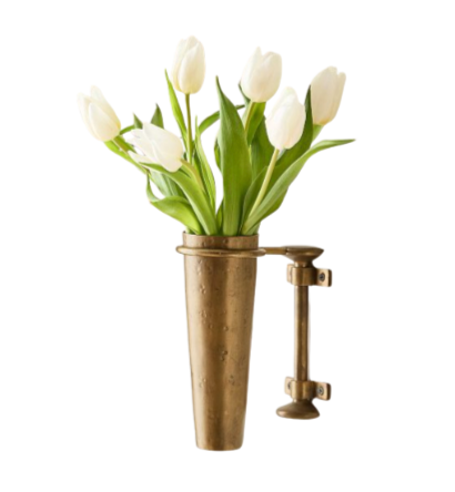 Wall Mounted Brass Vase
