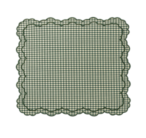 scalloped edge and an emerald gingham print, The Brooks Placemat brings charm and nostalgia to any table.